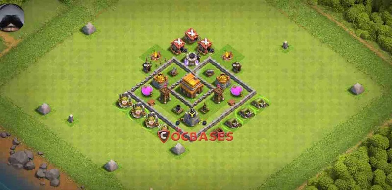 Town Hall 4 Base – Layout id: i6fnu base layout