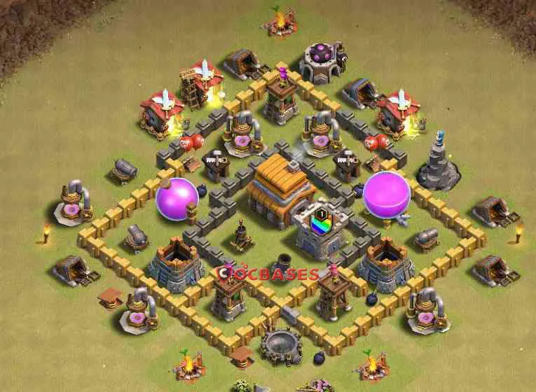 Town Hall 5 Base – Layout id: 16qh5 base layout