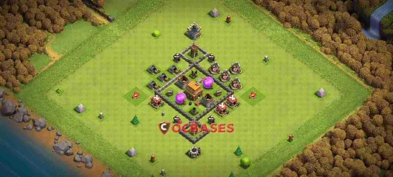 Town Hall 4 Base – Layout id: rzpiy base layout