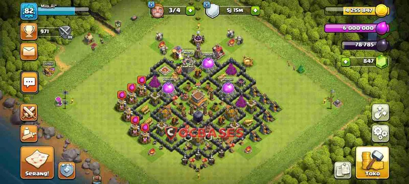 Town Hall 8 Base – Layout id: ltpfr base layout