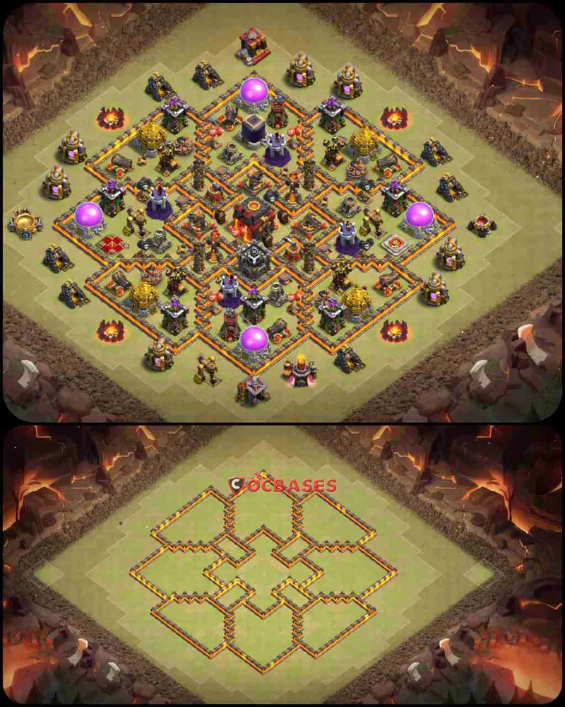 Town Hall 10 Base – Layout id: 2ue5o base layout