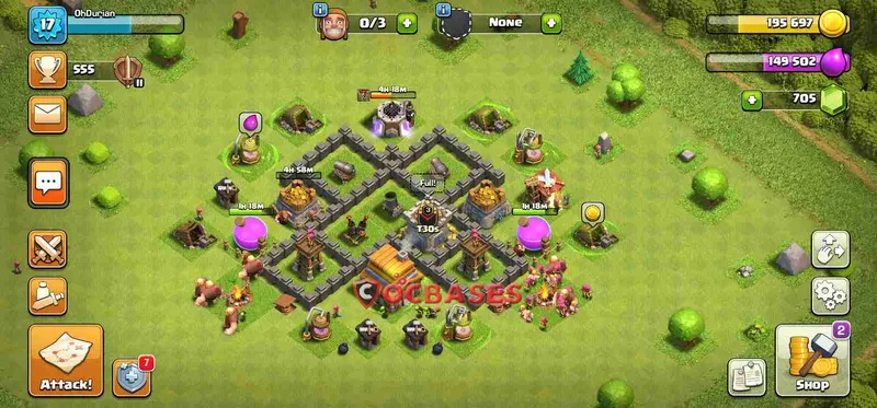 Town Hall 4 Base – Layout id: gp7bu base layout