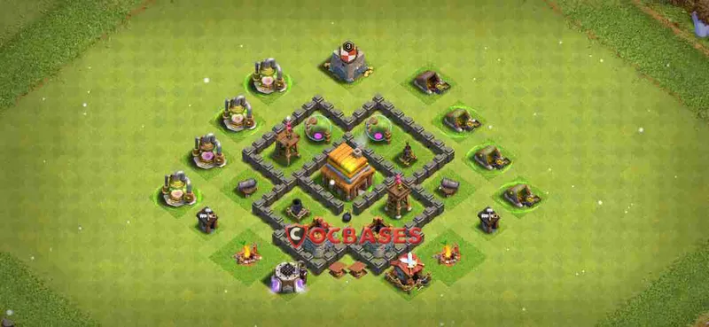 Town Hall 4 Base – Layout id: bzs6o base layout