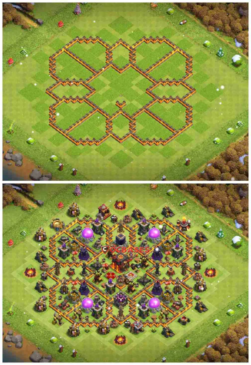 Town Hall 10 Base – Layout id: 9b2p1 base layout