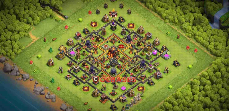 Town Hall 10 Base – Layout id: 0uiyd base layout