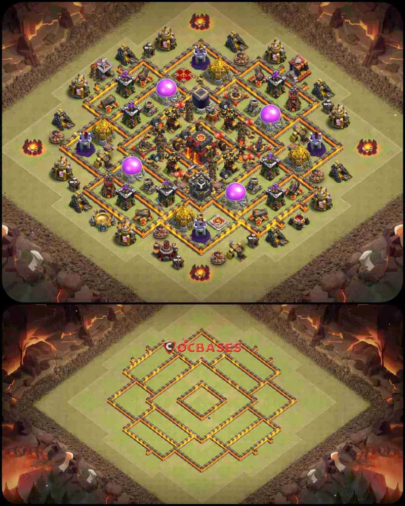 Town Hall 10 Base – Layout id: vlva7 base layout